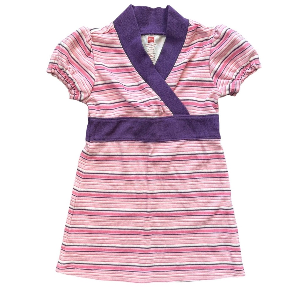 Tea Collection Striped Short Sleeve summer Dress girls Size 2